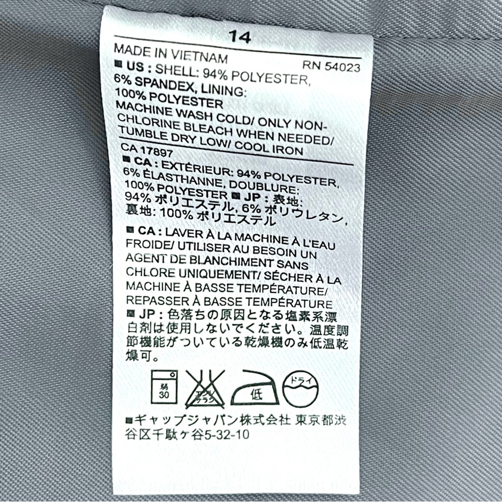 Banana Republic Open Front Blazer Long Sleeves Lined Pointed Front Shoulder Pads - Picture 5 of 6